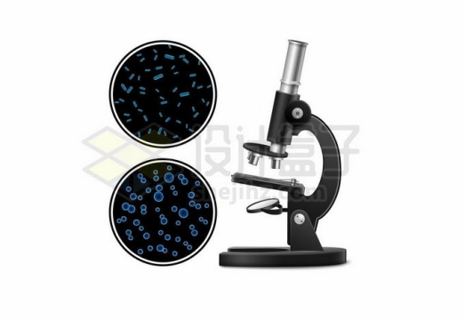 实验室中光学显微镜和镜头下的细菌2830536矢量图片免抠素材免费下载