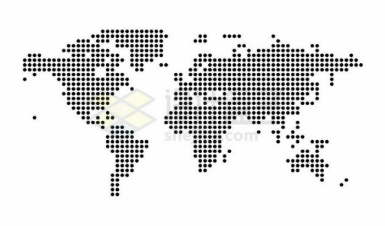 黑色小圆点点阵世界地图6387609矢量图片免抠素材