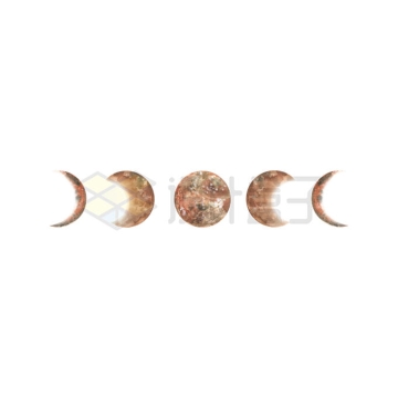 月亮的月相变化水彩画1790610矢量图片免抠素材