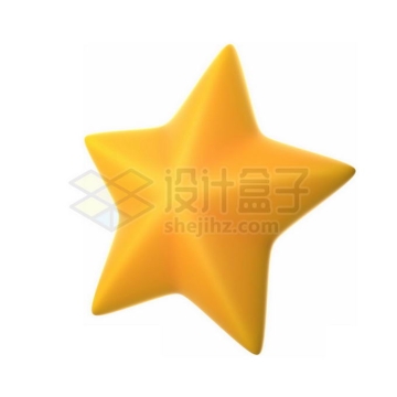 黄色的五角星3D模型图标9412110PSD免抠图片素材