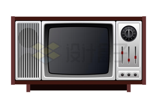 一台复古电视机2680278矢量图片免抠素材