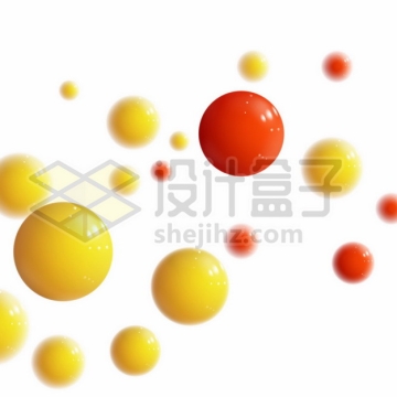 各种黄色红色3D小球装饰9674497矢量图片免抠素材