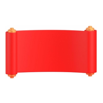 展开的红色卷轴3D模型1957076PSD免抠图片素材