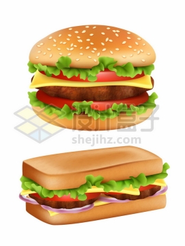 肯德基麦当劳汉堡包和三明治美味西餐2978069矢量图片免抠素材