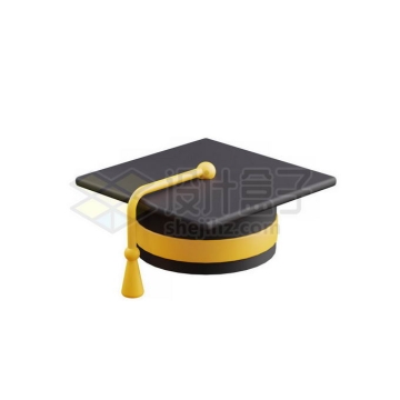 黑色金色卡通博士帽3D模型8212262PSD免抠图片素材