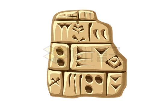 泥板上的楔形文字苏美尔人象形文字古文明原始文字6578260矢量图片免抠素材