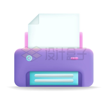 轻3D风格紫色打印机8102402矢量图片免抠素材