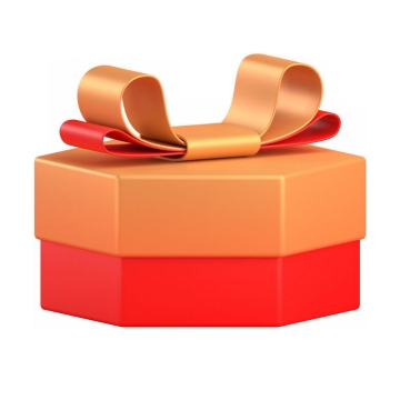 六边形红色金色礼物盒3D模型8981758PSD免抠图片素材
