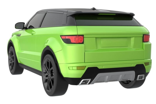 3D立体绿色的SUV家用汽车模型后视图7221894png图片免抠素材