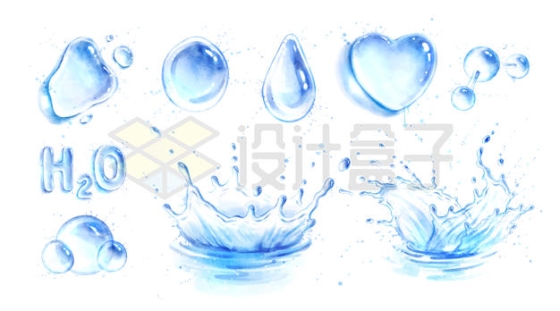 各种蓝色水滴水花效果3447146矢量图片免抠素材