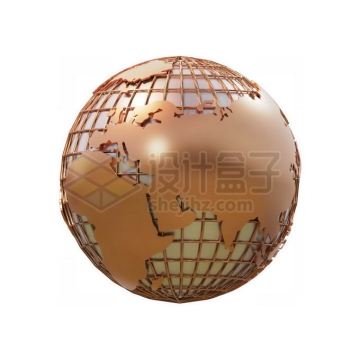 3D金色金属金属风格镂空地球仪2692693免抠图片素材