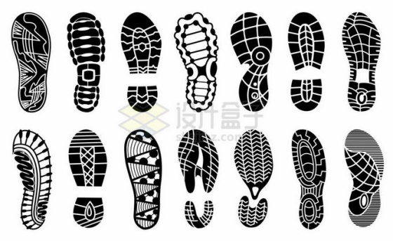 14款黑色鞋底鞋印图案2621458矢量图片免抠素材