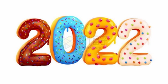 彩色甜甜圈2022艺术字体3425387矢量图片免抠素材