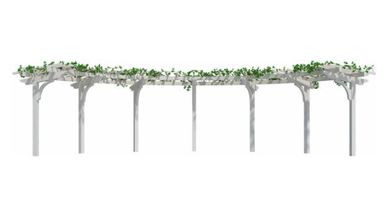 爬满了绿色植物藤蔓的白色花园廊架花架4267745免抠图片素材