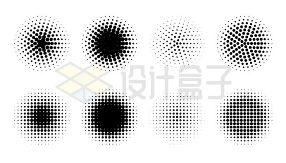 黑色圆点组成的离散同心圆光斑8810831矢量图片免抠素材