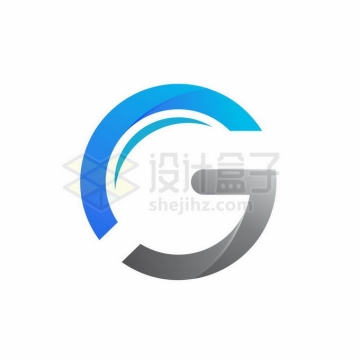 蓝色灰色创意大写字母G标志logo设计5015310矢量图片免抠素材
