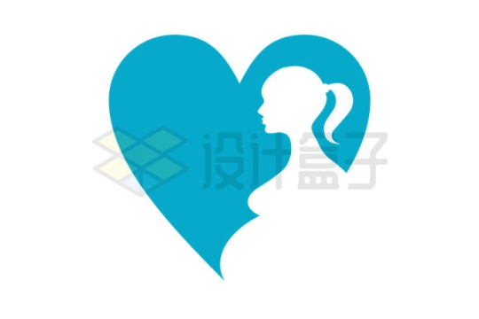 蓝色爱心孕妇怀孕月子中心月嫂公司logo设计方案8623330矢量图片免抠素材