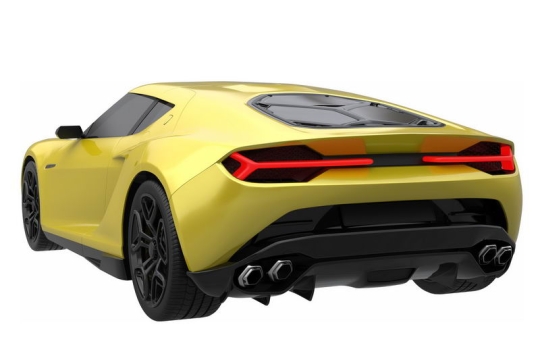 一辆黄色的超级跑车模型后视图8705176png图片免抠素材
