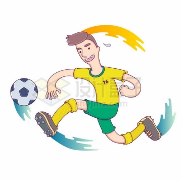 奥运会上卡通运动员踢足球比赛3268955矢量图片免抠素材