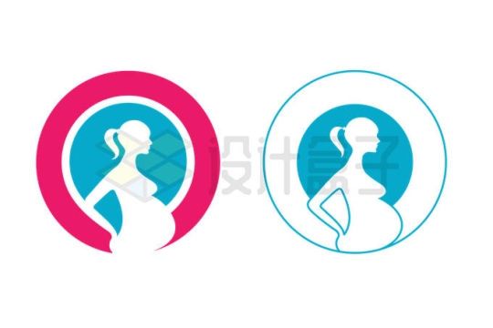 2款圆圈孕妇怀孕月子中心月嫂公司logo设计方案9232923矢量图片免抠素材