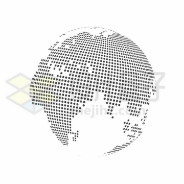 黑色圆点点阵世界地图地球图案5063949矢量图片免抠素材