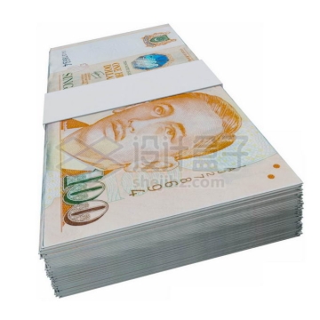 一沓整齐100新加坡元一万元新加坡元钞票纸币3523839免抠图片素材