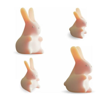 4个不同角度的卡通兔子玉兔3D模型1707746PSD免抠图片素材