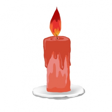 烛台上燃烧的红色蜡烛彩绘风格9615311png图片素材