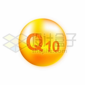 黄色圆球维生素Q10辅酶营养素6485737矢量图片免抠素材免费下载
