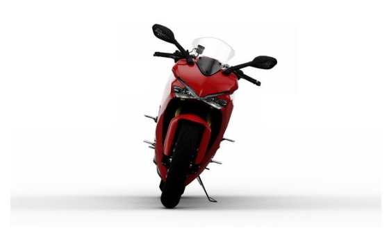 支撑起来的红色运动摩托车正面视角9842611PSD图片素材