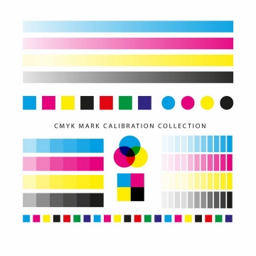 CMYK色值卡校准颜色浓度灰度测试图png图片免抠eps矢量素材