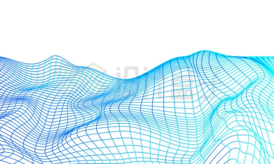 蓝色细线条组成的网格抽象波浪线装饰6173477矢量图片免抠素材
