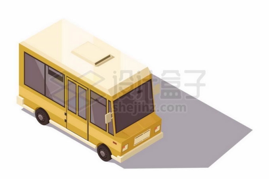 2.5D风格黄色的小巴车校车2283242矢量图片免抠素材