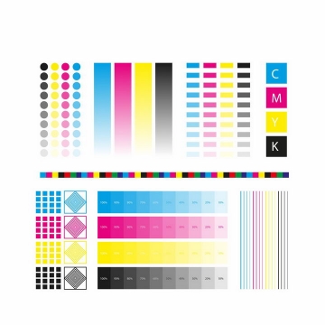 各种灰度亮度的CMYK色值卡校准颜色png图片免抠eps矢量素材