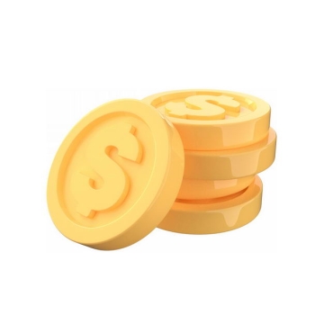 一小堆高清3D立体卡通金币金黄色硬币5248016免抠图片素材
