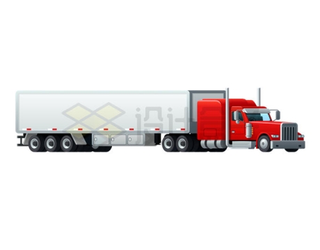 红色的卡车头厢式卡车大货车3197900矢量图片免抠素材