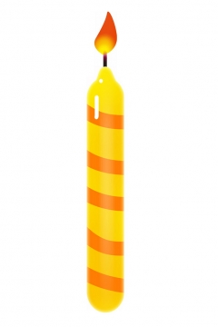 卡通黄色红色条纹的生日蜡烛7201565png图片素材