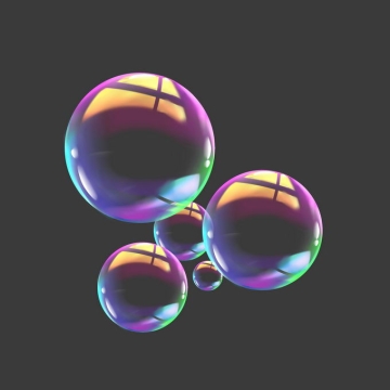 彩色七彩的气泡水泡肥皂泡吹泡泡6462251免抠图片素材