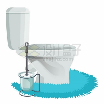 卡通抽水马桶和皮橛子卫生间用品1535998矢量图片免抠素材