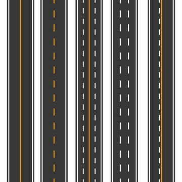 5种不同划线的高速公路图案交通法规免抠png图片矢量图素材