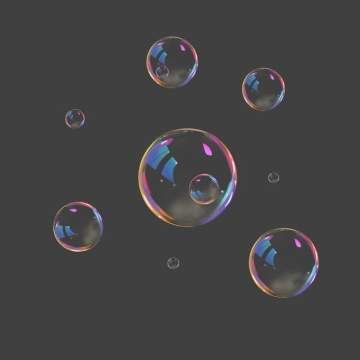 彩色七彩的气泡水泡肥皂泡吹泡泡6256145免抠图片素材