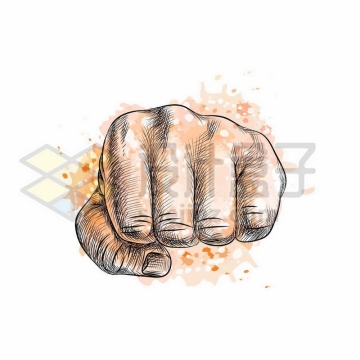 重拳出击的拳头手绘插画8206215矢量图片免抠素材