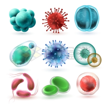 9款3D卡通细菌病毒9291140矢量图片免抠素材