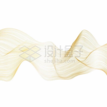 金色线性线条波浪线组成的曲线抽象装饰图案3457016向量图片素材