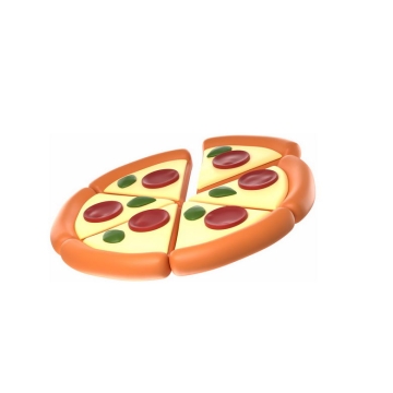 切开的披萨饼3D模型美味美食5897063PSD免抠图片素材