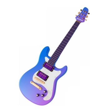 一把蓝紫色渐变色的电吉他弹拨乐器西洋乐器7639790图片免抠素材免费下载