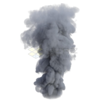 一团升起来的灰黑色烟雾白烟黑烟效果5302048PSD免抠图片素材