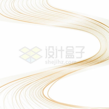 金色线性线条波浪线组成的S型曲线抽象装饰图案2740950向量图片素材