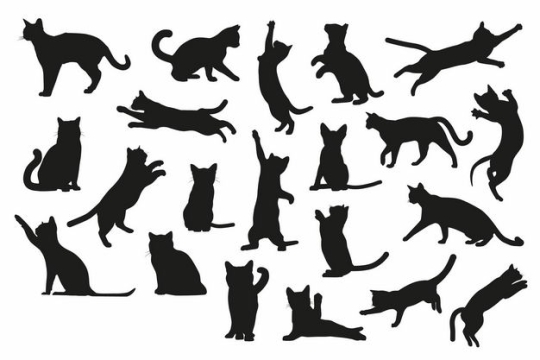 各种猫咪动作动物剪影2695754矢量图片免抠素材