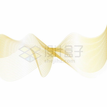 金色线性线条波浪线组成的曲线抽象装饰图案4200741向量图片素材